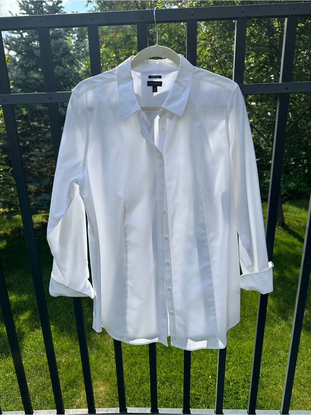 Talbots White Button-Up Dress Shirt